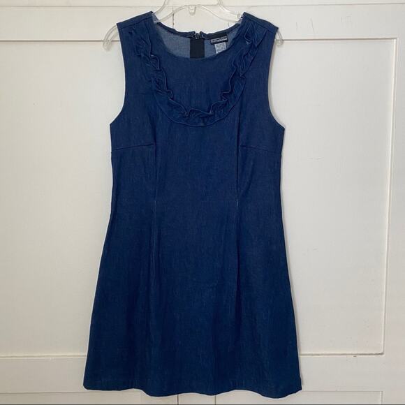 Nooworks Denim Chambray Ruffle Dress Small - Picture 1 of 6